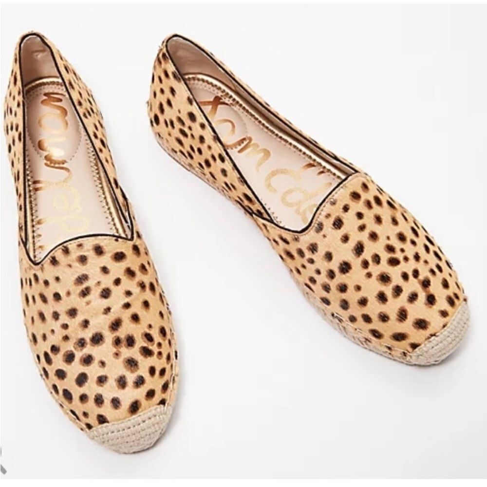 Sam‎ Edelman Kesia Espadrilles in Leopard with Jute Soles Size 6 NWOB